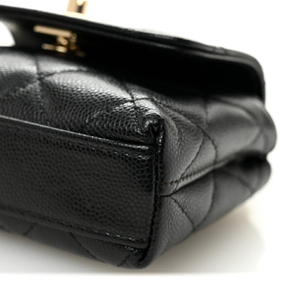 Chanel Caviar Quilted Nano Coco Handle Clutch With Chain Black 10 of 11