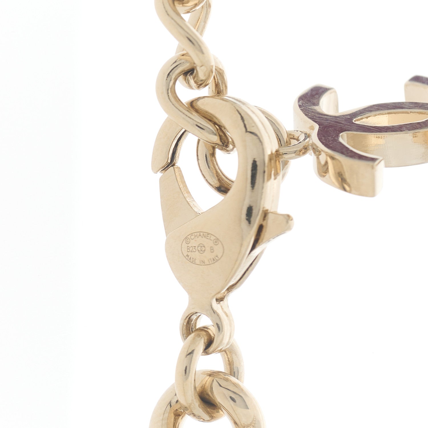 Chanel Metal Crystal Textured CC Star Chain Choker Necklace Gold 4 of 5