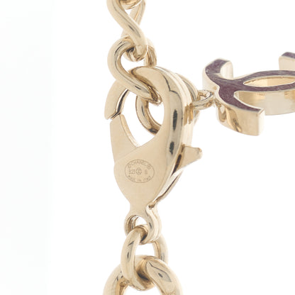 Chanel Metal Crystal Textured CC Star Chain Choker Necklace Gold 4 of 5