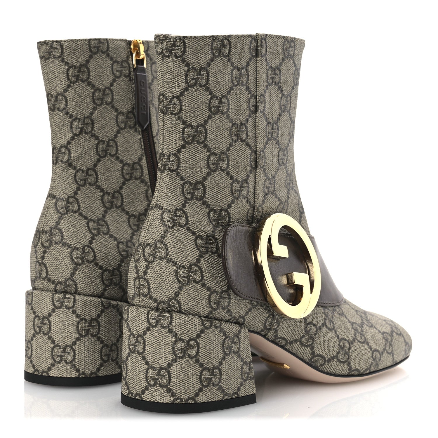 Gucci GG Supreme Monogram Malaga Kid Blondie 55mm Ankle Boots 37 Beige Ebony New Acero 5 of 12
