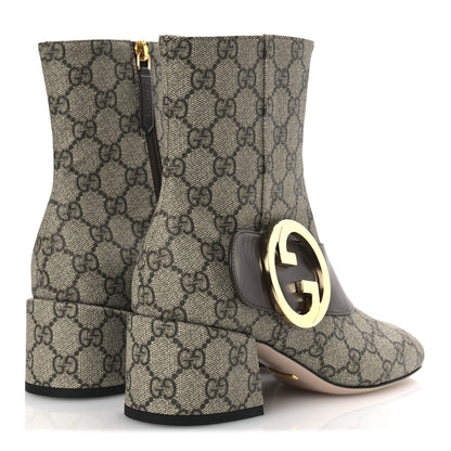 Gucci GG Supreme Monogram Malaga Kid Blondie 55mm Ankle Boots 37 Beige Ebony New Acero 5 of 12