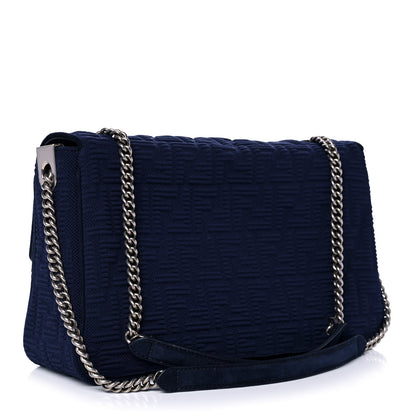 Fendi Technical Fabric FF Large Chain Baguette Marino 3 of 10
