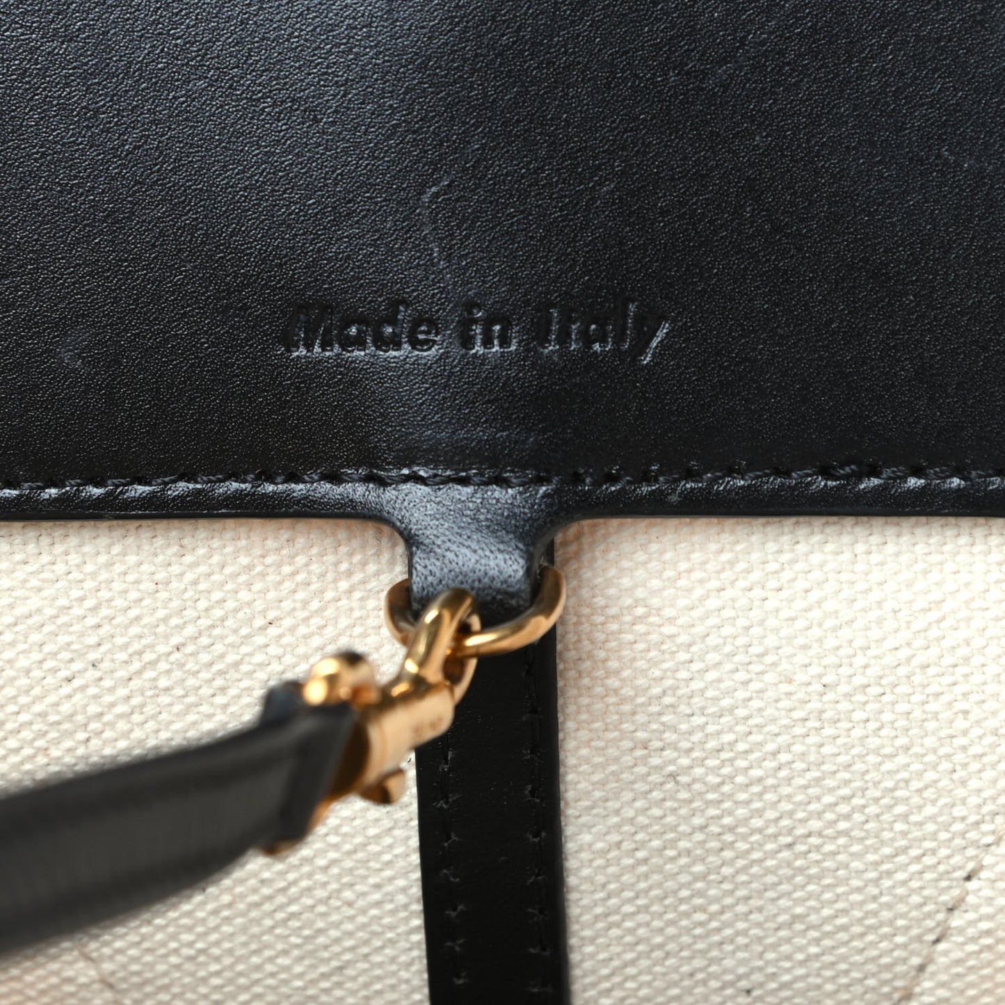 Canvas Large Bucket Bag Black White