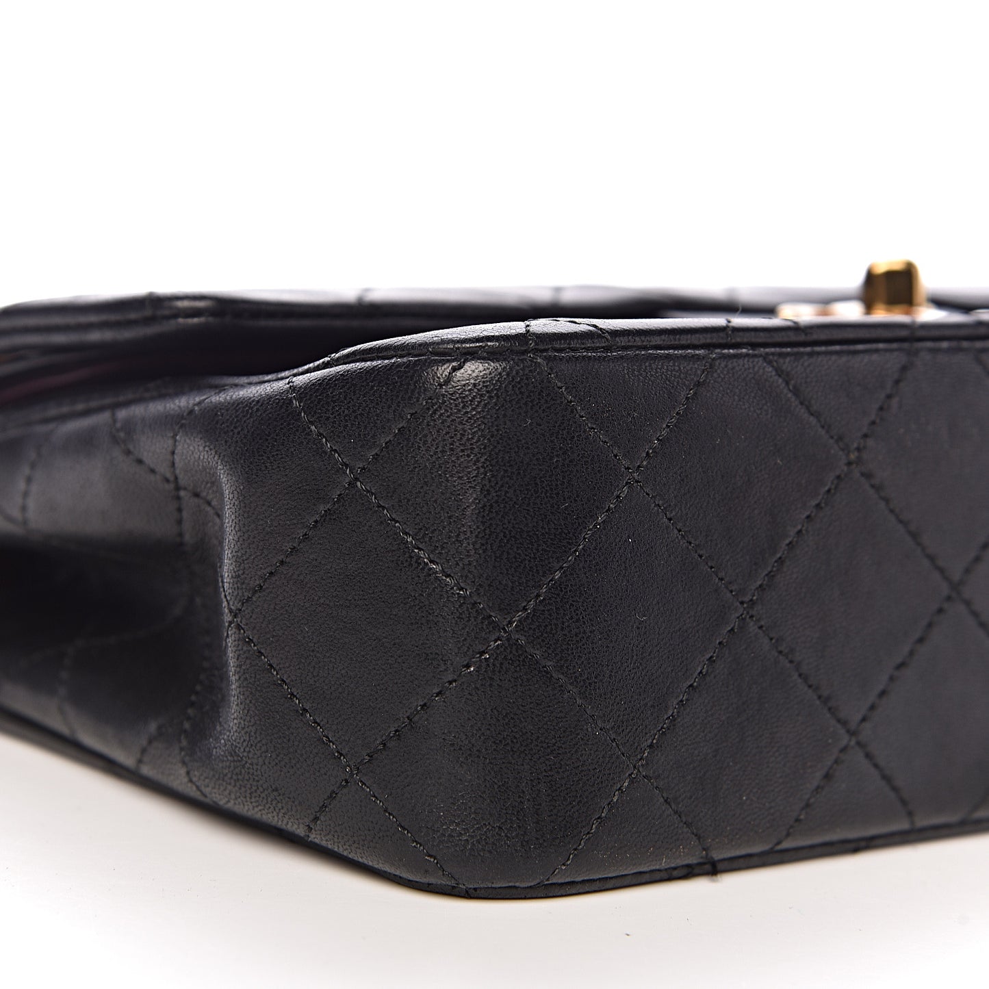 Lambskin Quilted Small Double Flap Black