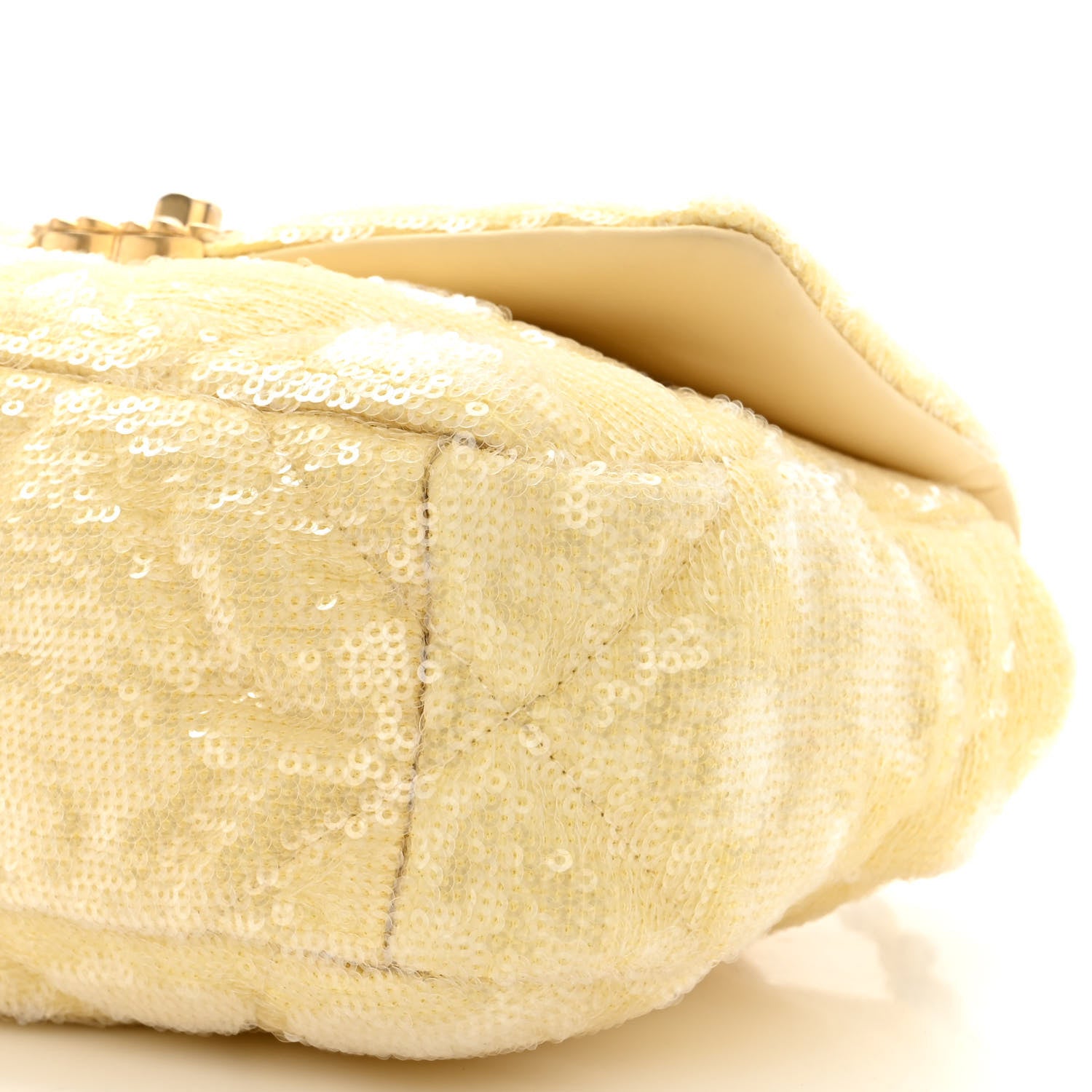 Chanel Sequin Quilted Medium Chanel 19 Flap Light Yellow 10 of 11