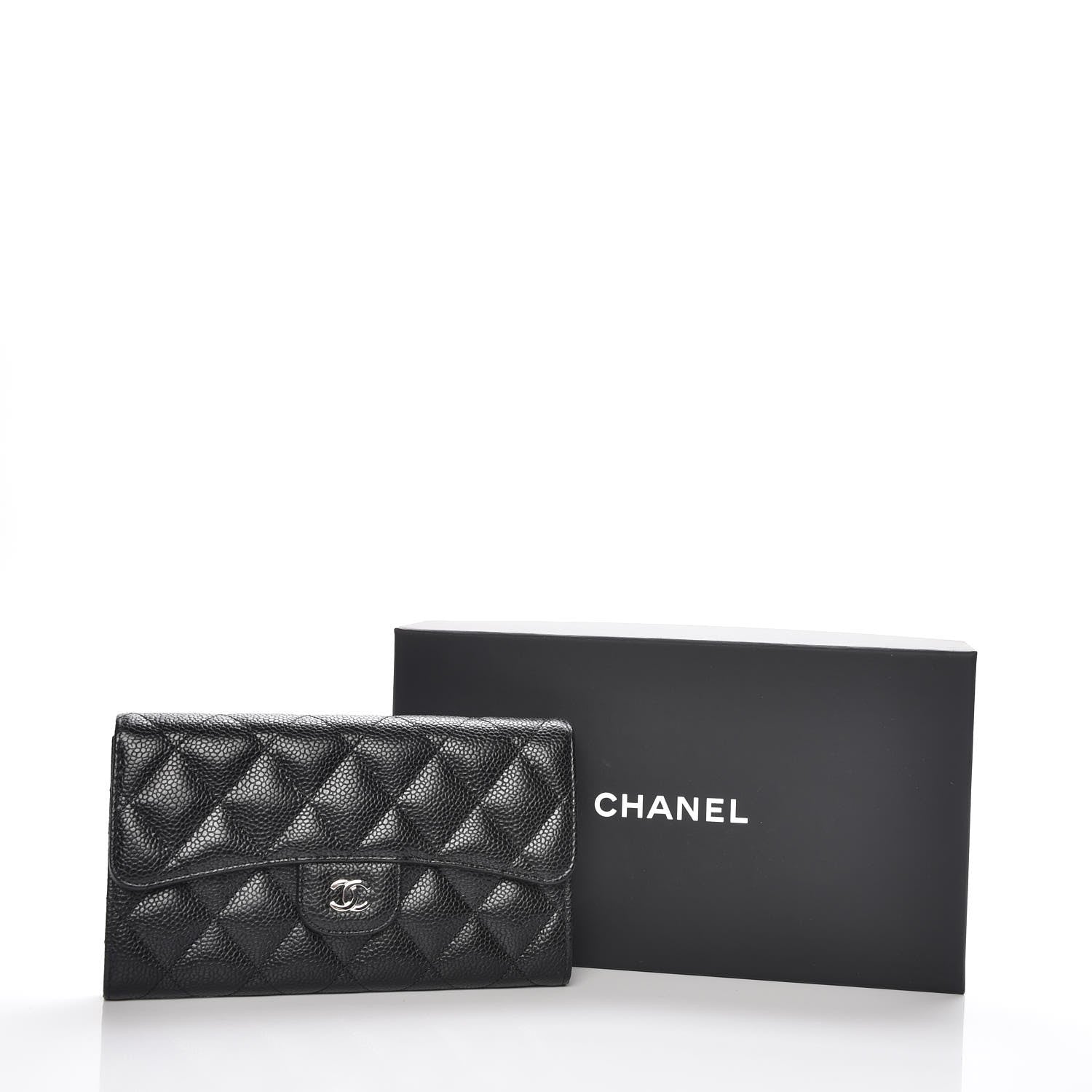 Chanel Caviar Quilted Long Flap Wallet Black 9 of 9