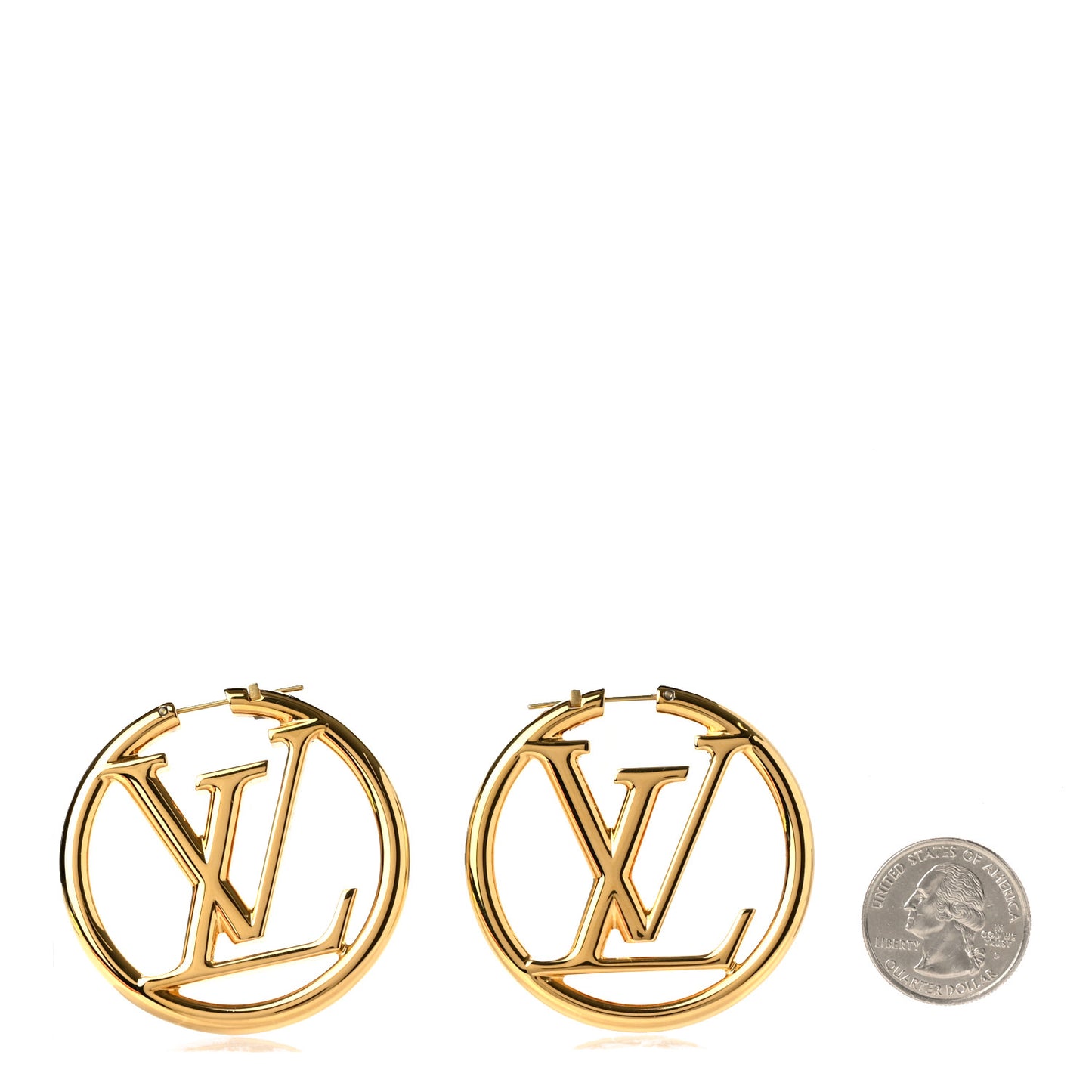 Metal Louise Hoop Earrings Gold