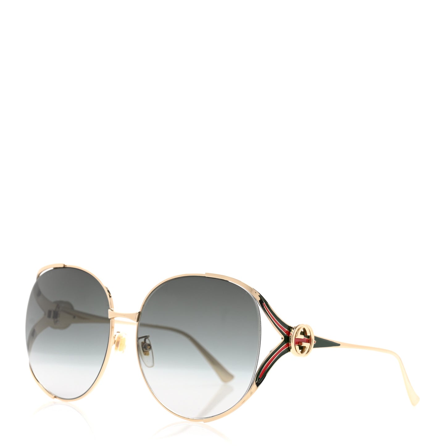Metal Oversized Round Frame GG0225S Sunglasses Gold