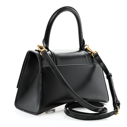 Balenciaga Shiny Box Calfskin Small Hourglass Top Handle Bag Black 3 of 13