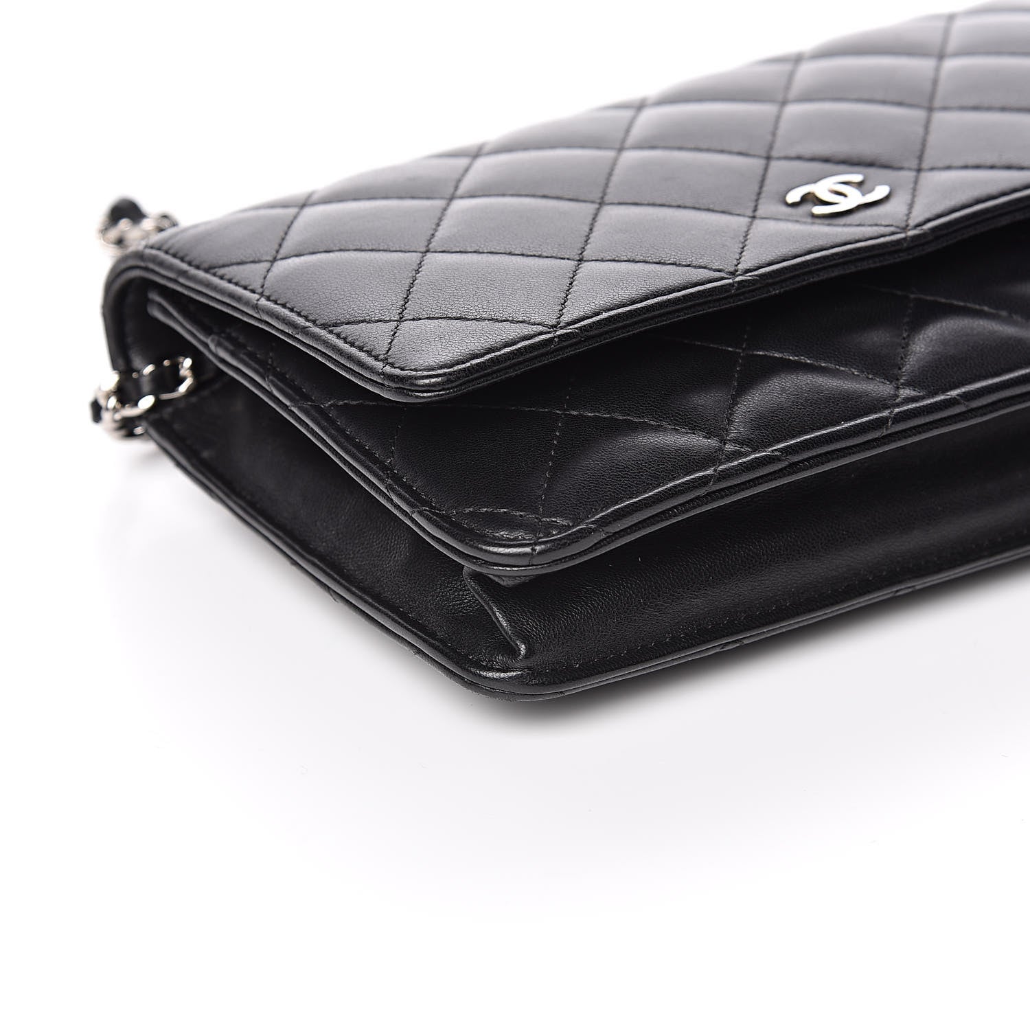 Chanel Lambskin Quilted Wallet On Chain WOC Black 9 of 11