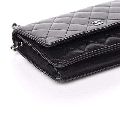 Chanel Lambskin Quilted Wallet On Chain WOC Black 9 of 11