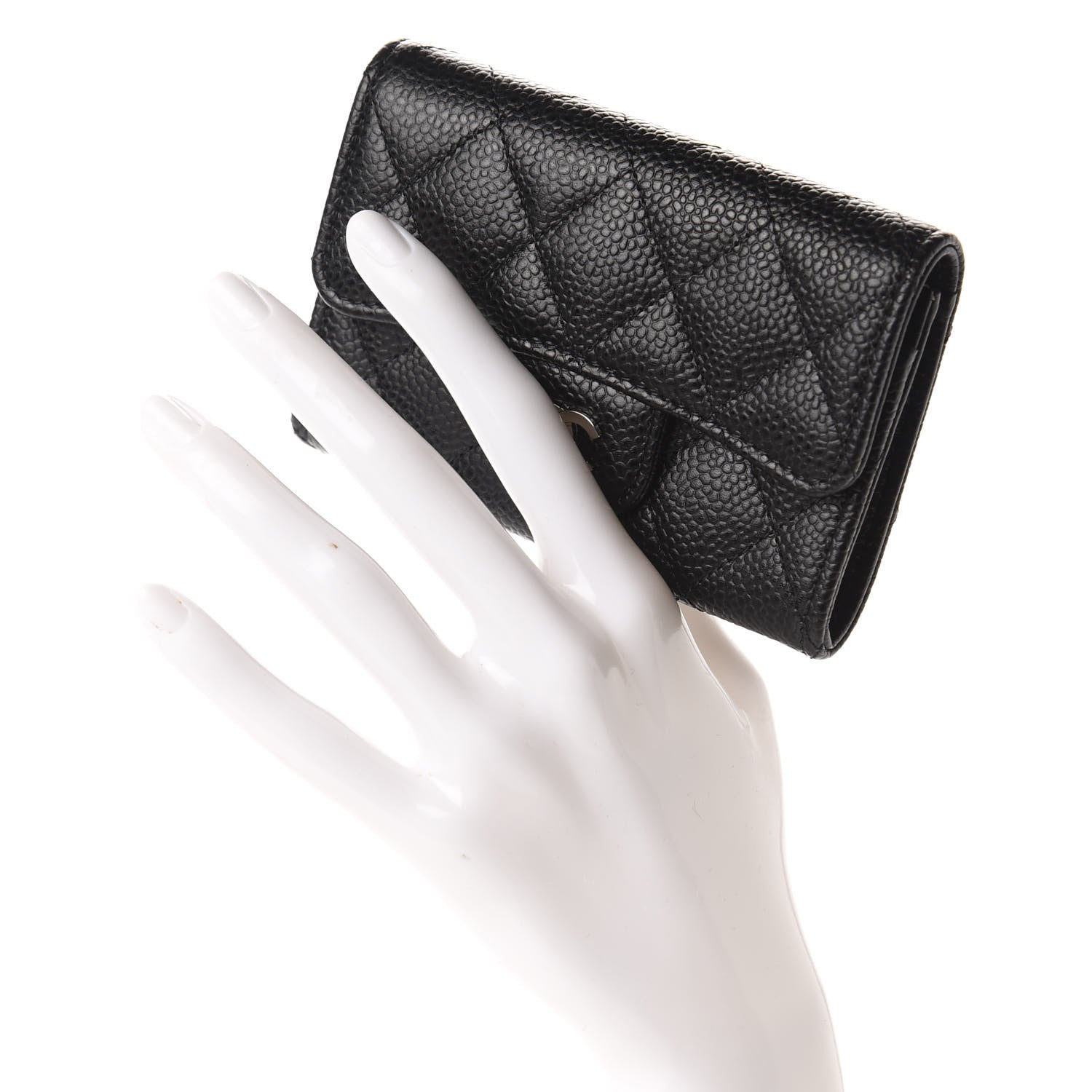 Chanel Caviar Quilted Flap Card Holder Black 2 of 8