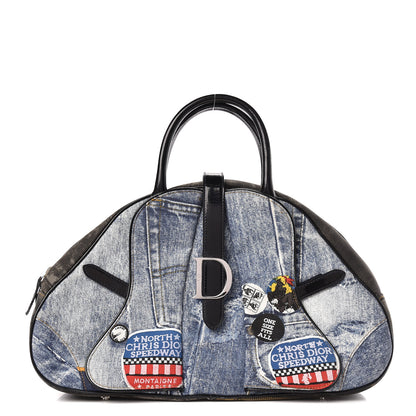 Christian Dior Denim Speedway Saddle Bowler Blue 1 of 15