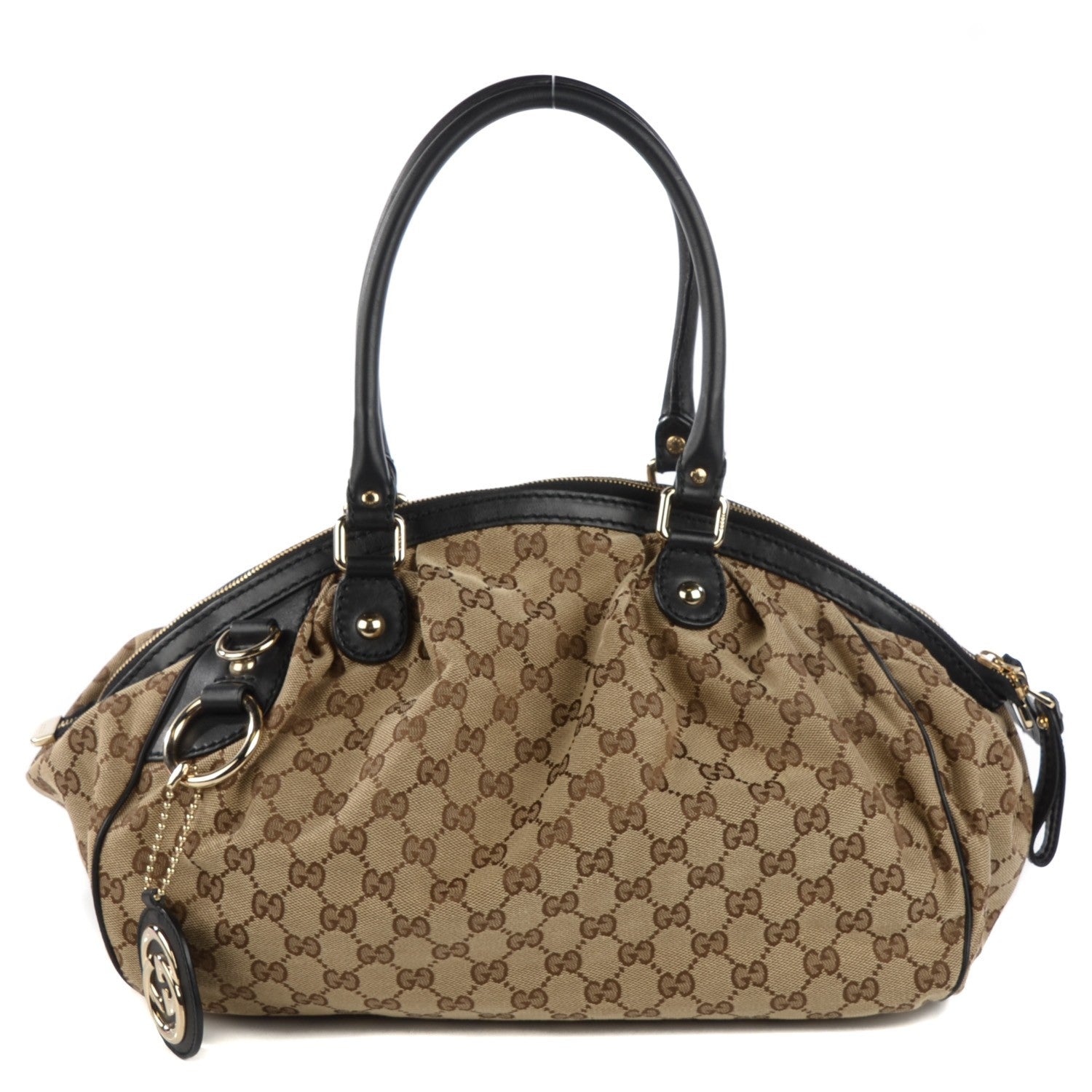 Gucci Monogram Medium Sukey Boston Bag Black 1 of 7