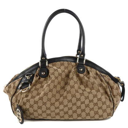 Gucci Monogram Medium Sukey Boston Bag Black 1 of 7