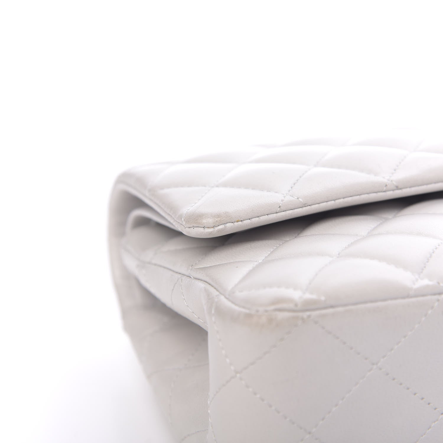 Chanel Lambskin Quilted Medium Double Flap White 9 of 15