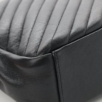 Saint Laurent Sheepskin Matelasse Chevron Monogram Large College Satchel Black 12 of 15