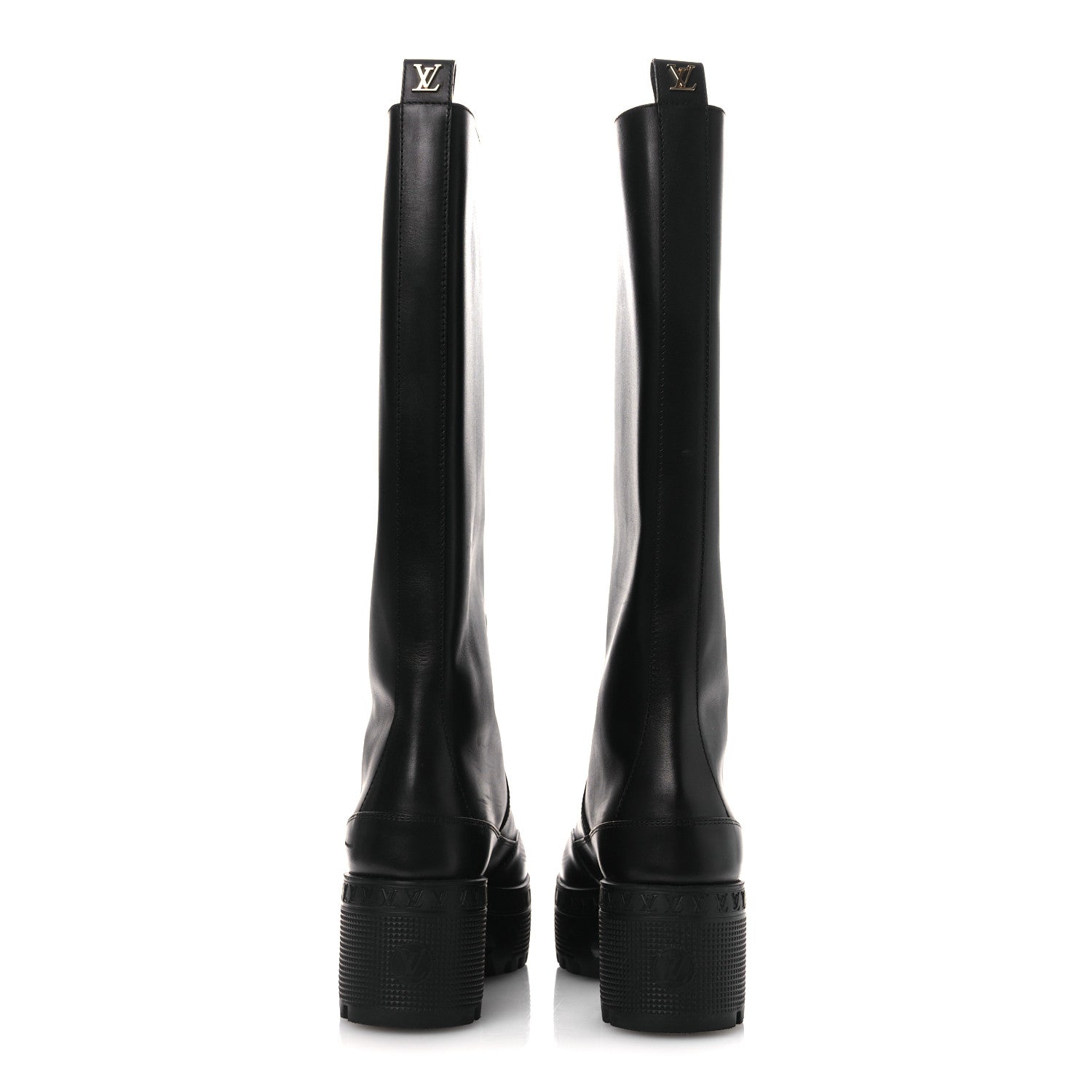 Louis Vuitton Calfskin Laureate Platform High Boots 36 Black