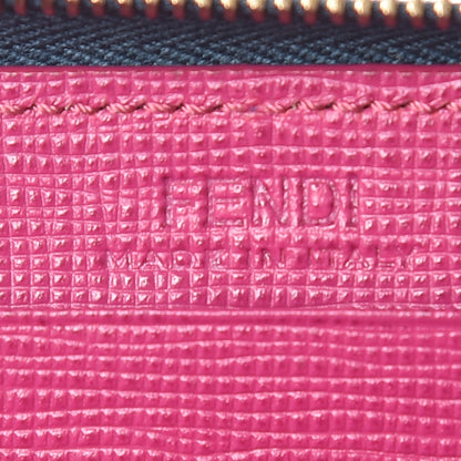 Fendi Vitello Elite Fendi Roma Mini Zip Around Wallet Cobalt Multicolor 5 of 11