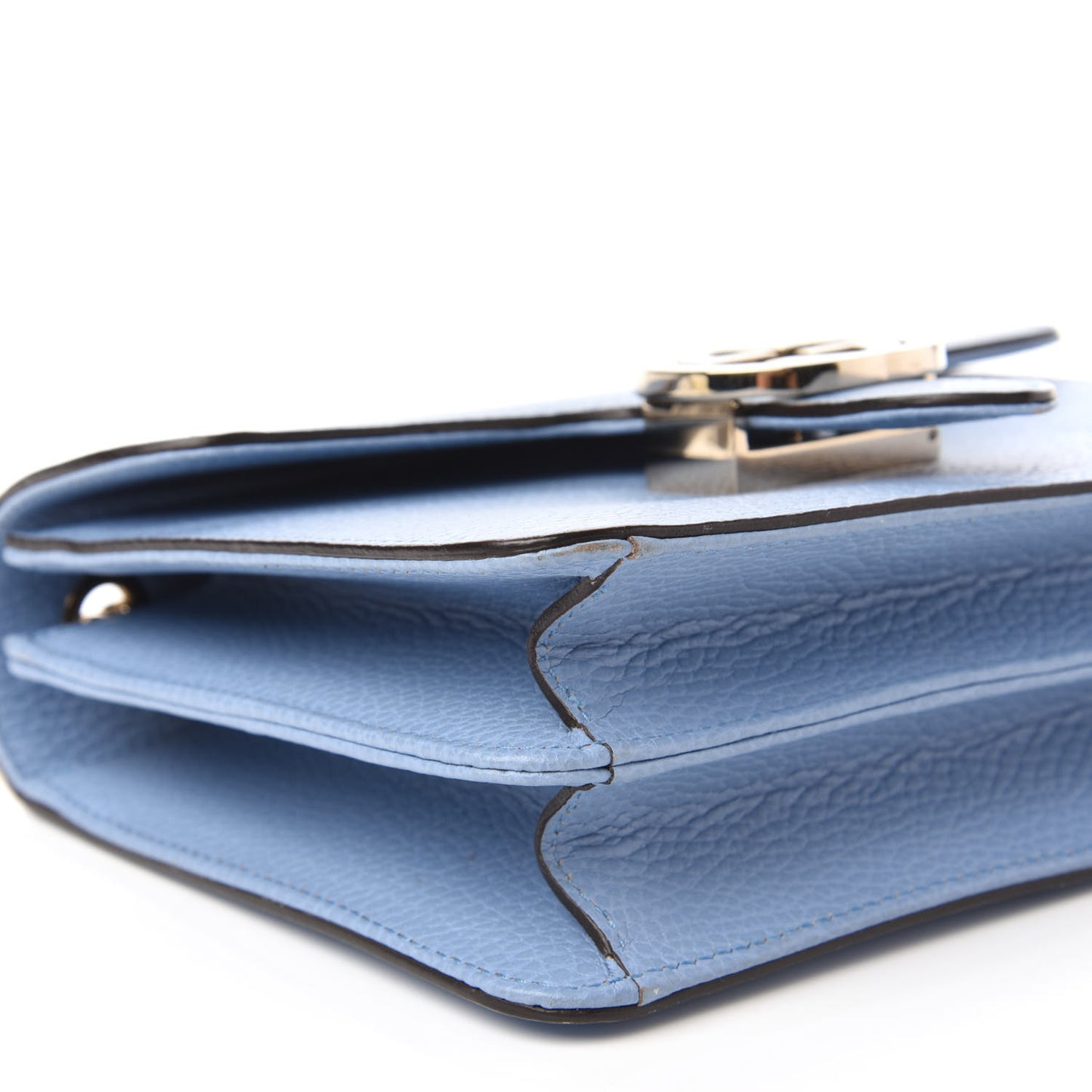 Dollar Calfskin Small Interlocking G Shoulder Bag Mineral Blue