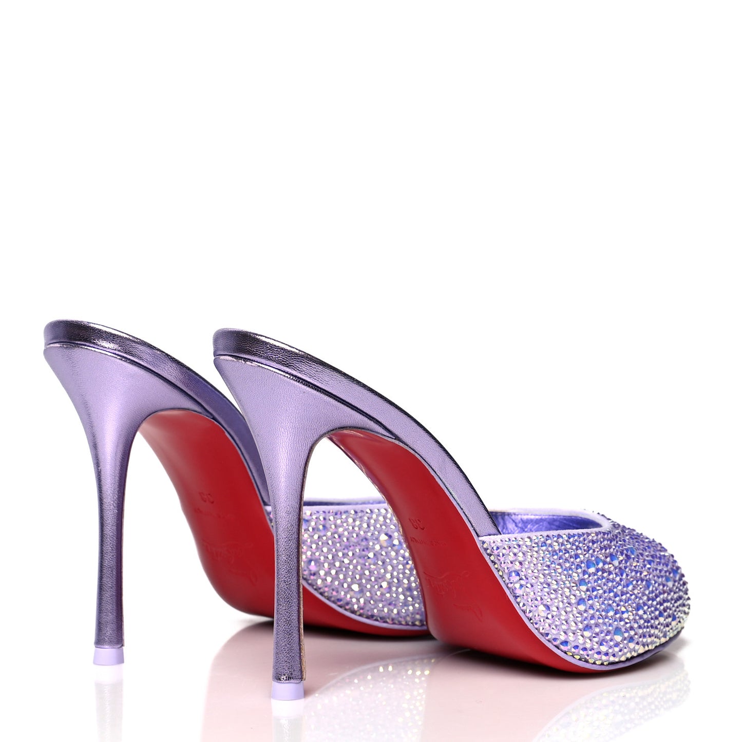 Suede Crystal Strass Me Dolly 100 Sandals 38 Lilac