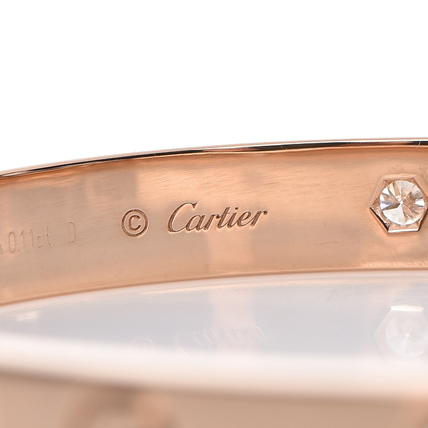 18K Pink Gold 4 Diamond LOVE Bracelet 17