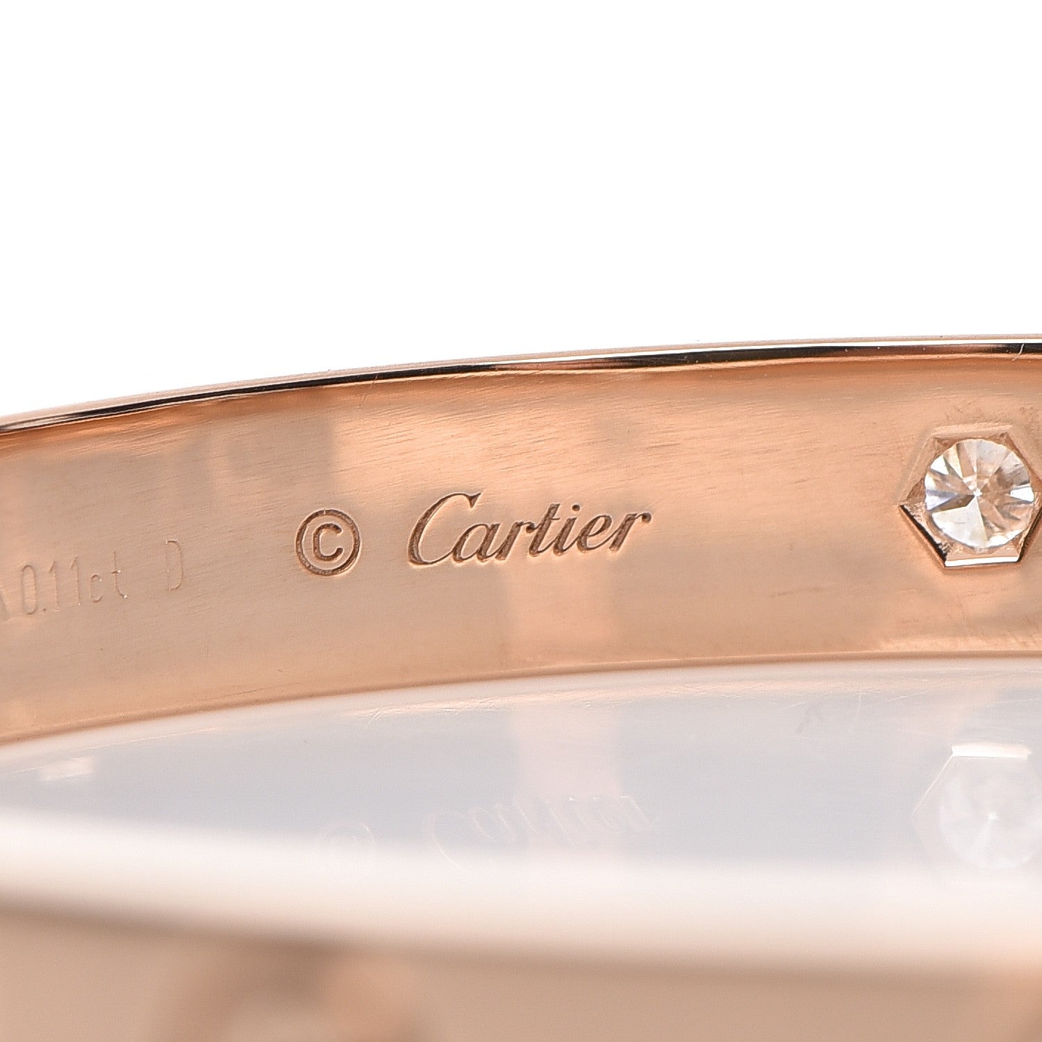Cartier 18K Pink Gold 4 Diamond LOVE Bracelet 17 4 of 7