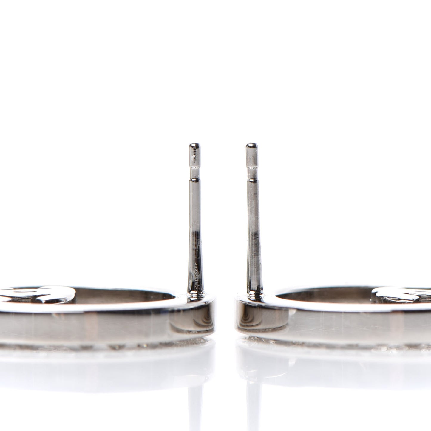 Crystal CC Round Earrings Silver