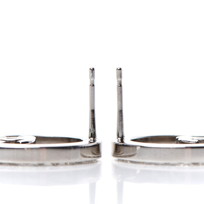 Chanel Crystal CC Round Earrings Silver 3 of 5