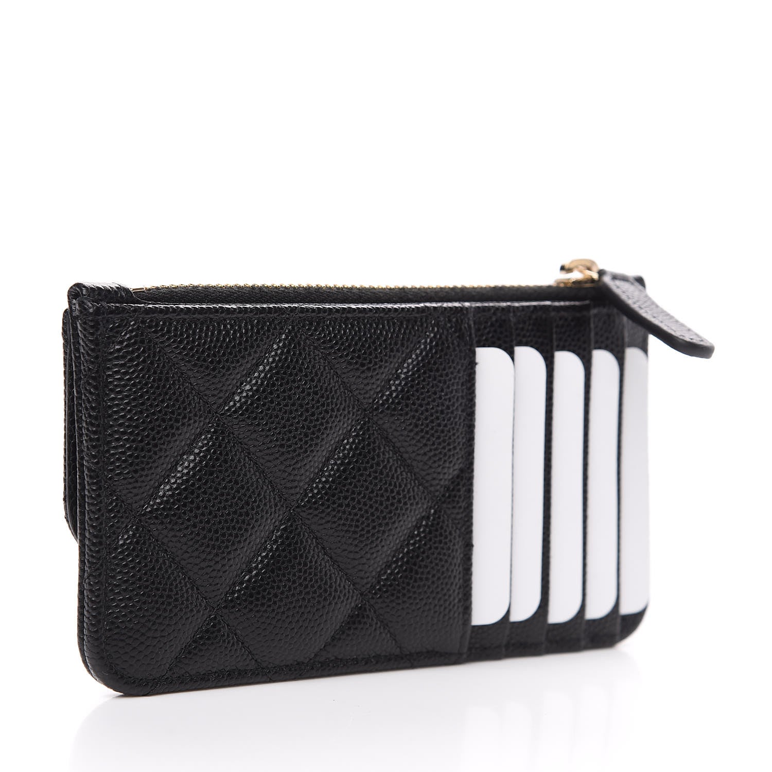Chanel Caviar Quilted Flap Zip Card Holder Black 2 of 7