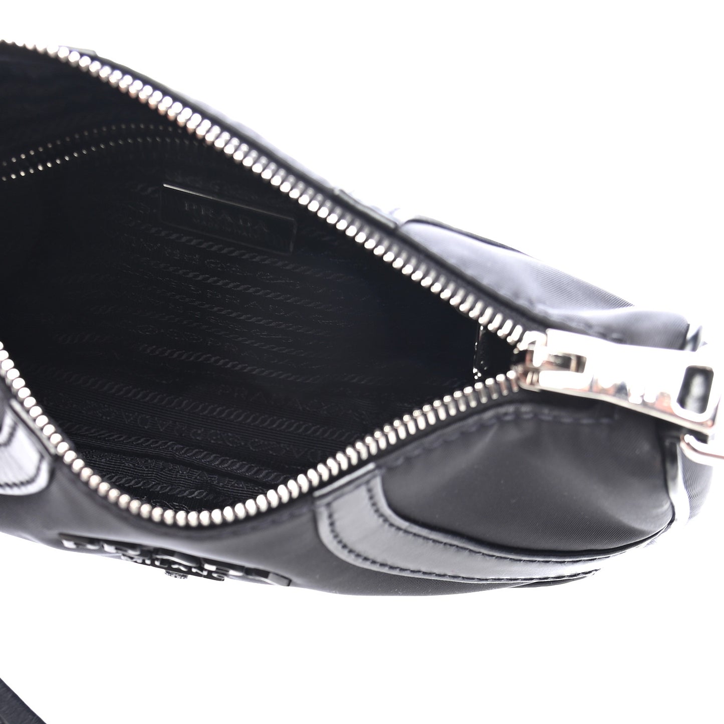 Tessuto Nylon Soft Calfskin Shoulder Bag Black