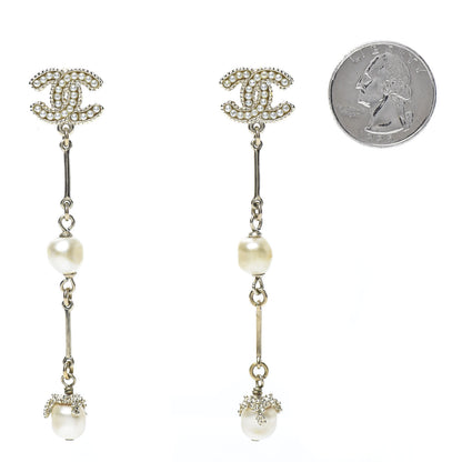 Chanel Pearl CC Drop Earrings Gold 2 of 5