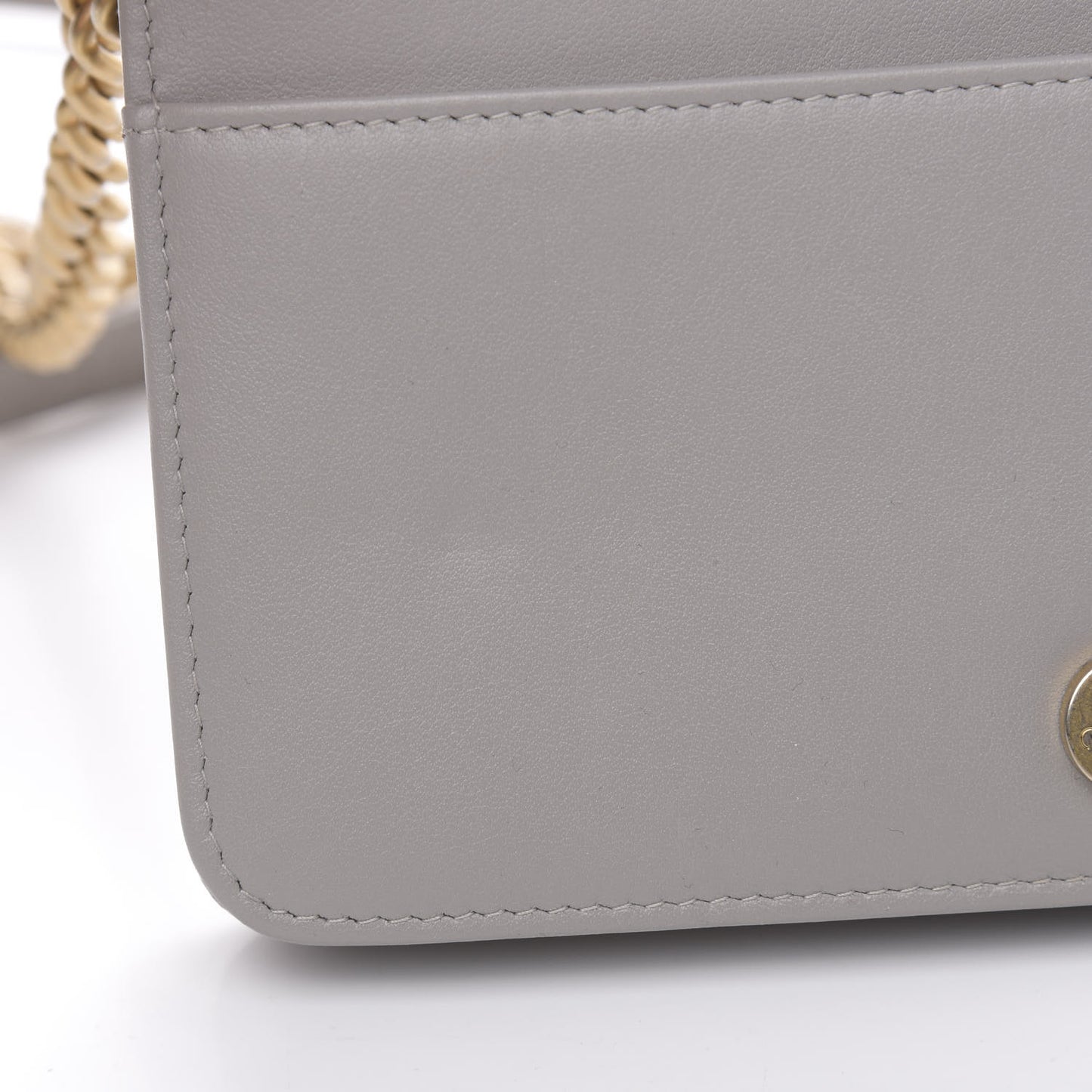 Caviar Quilted Boy Wallet On Chain WOC Grey