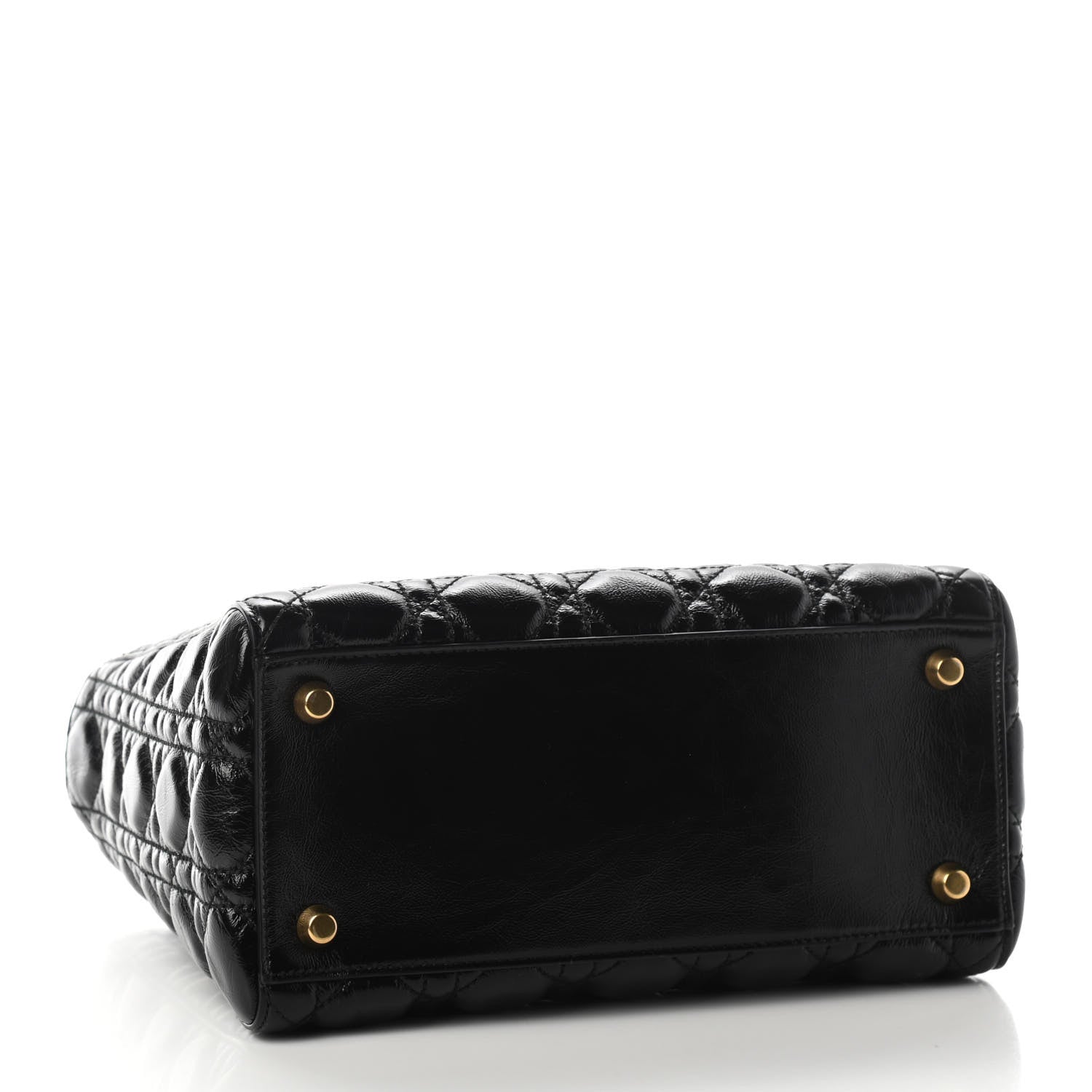 Christian Dior Crinkled Patent Cannage Medium Bohemian Lady Dior Black 3 of 7