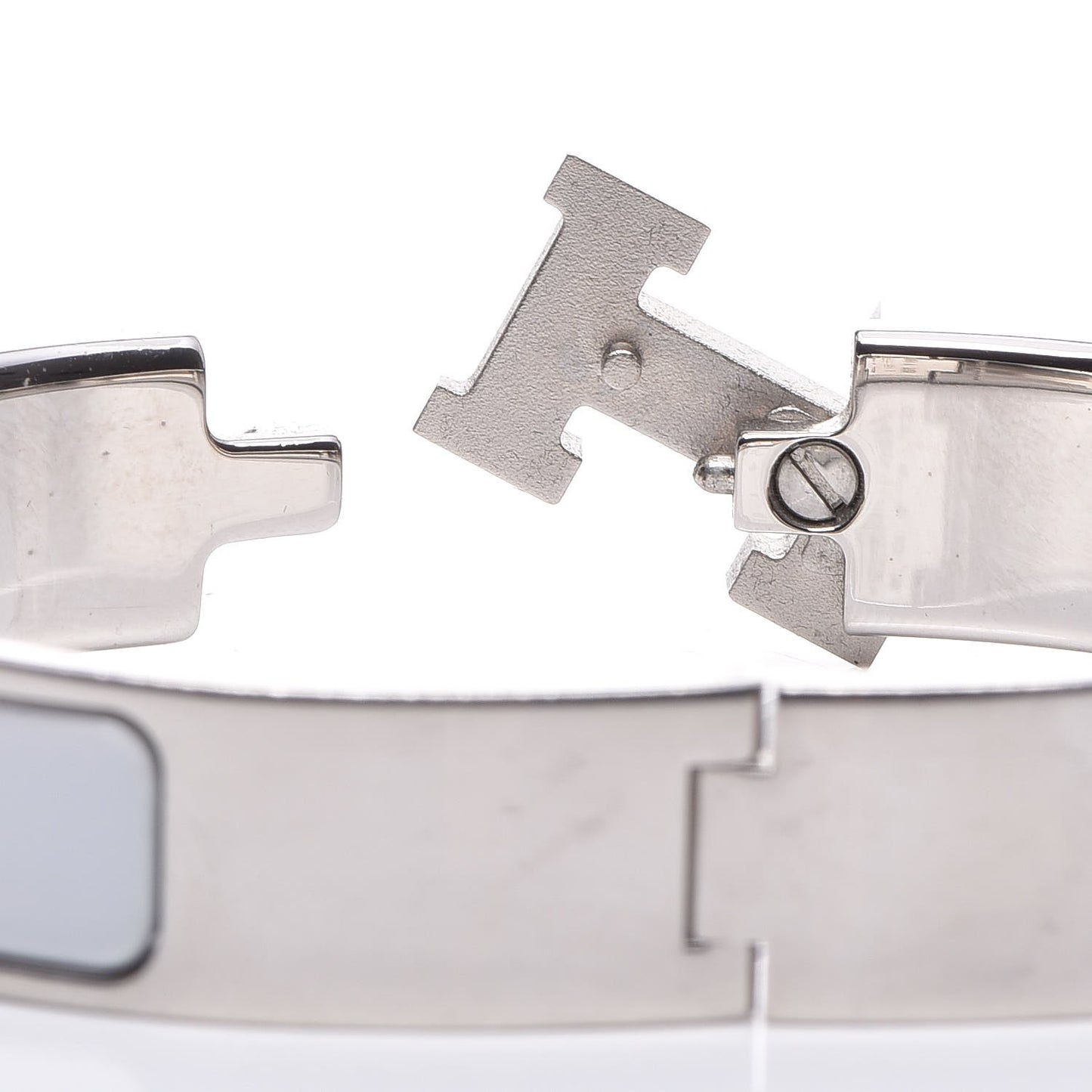 Enamel Narrow Clic Clac H Bracelet PM White