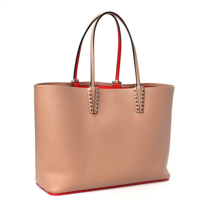 Christian Louboutin Calfskin Empire Spikes East West Cabata Tote Nude 4 of 10