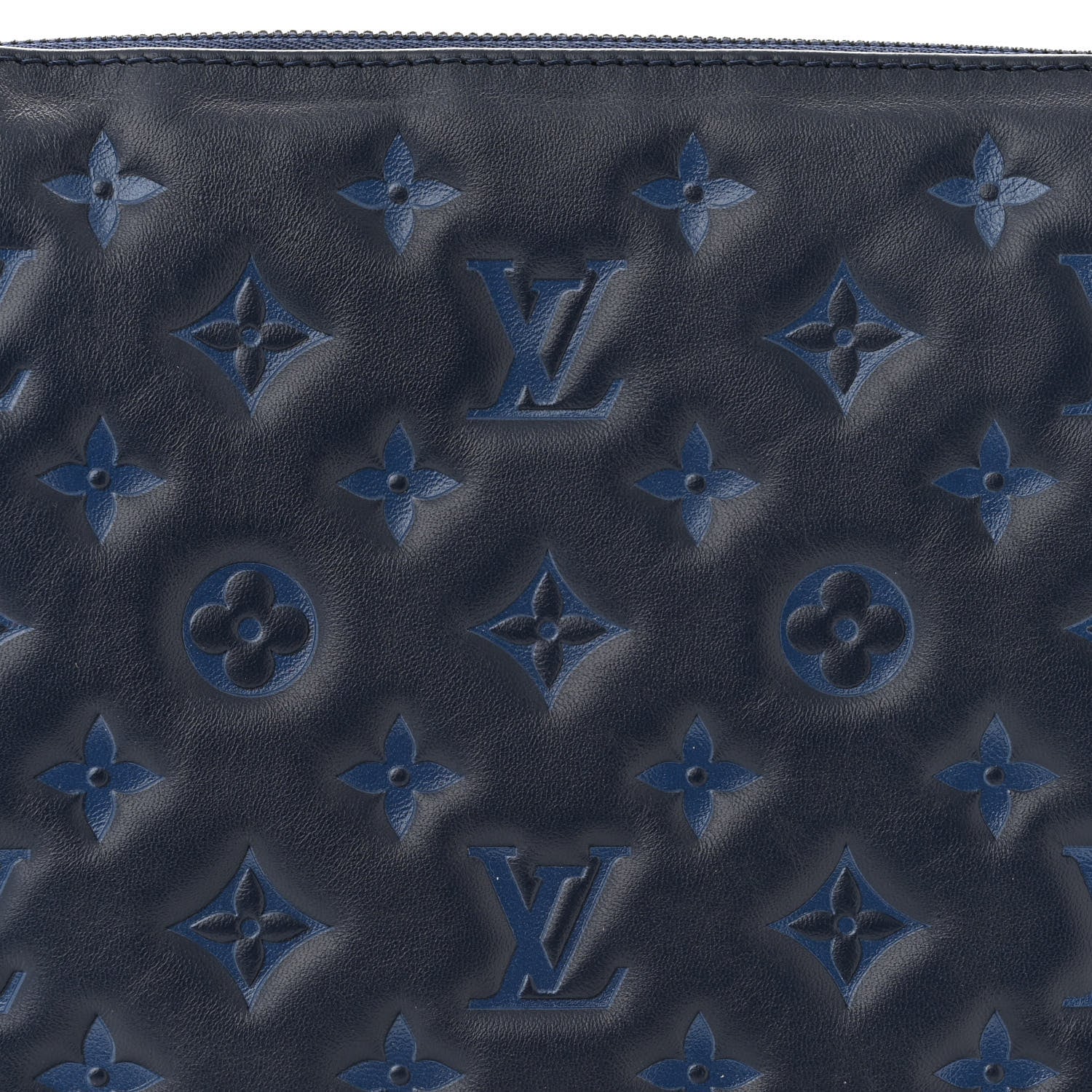 Louis Vuitton Lambskin Embossed Monogram Coussin PM Navy 8 of 11