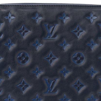 Louis Vuitton Lambskin Embossed Monogram Coussin PM Navy 8 of 11