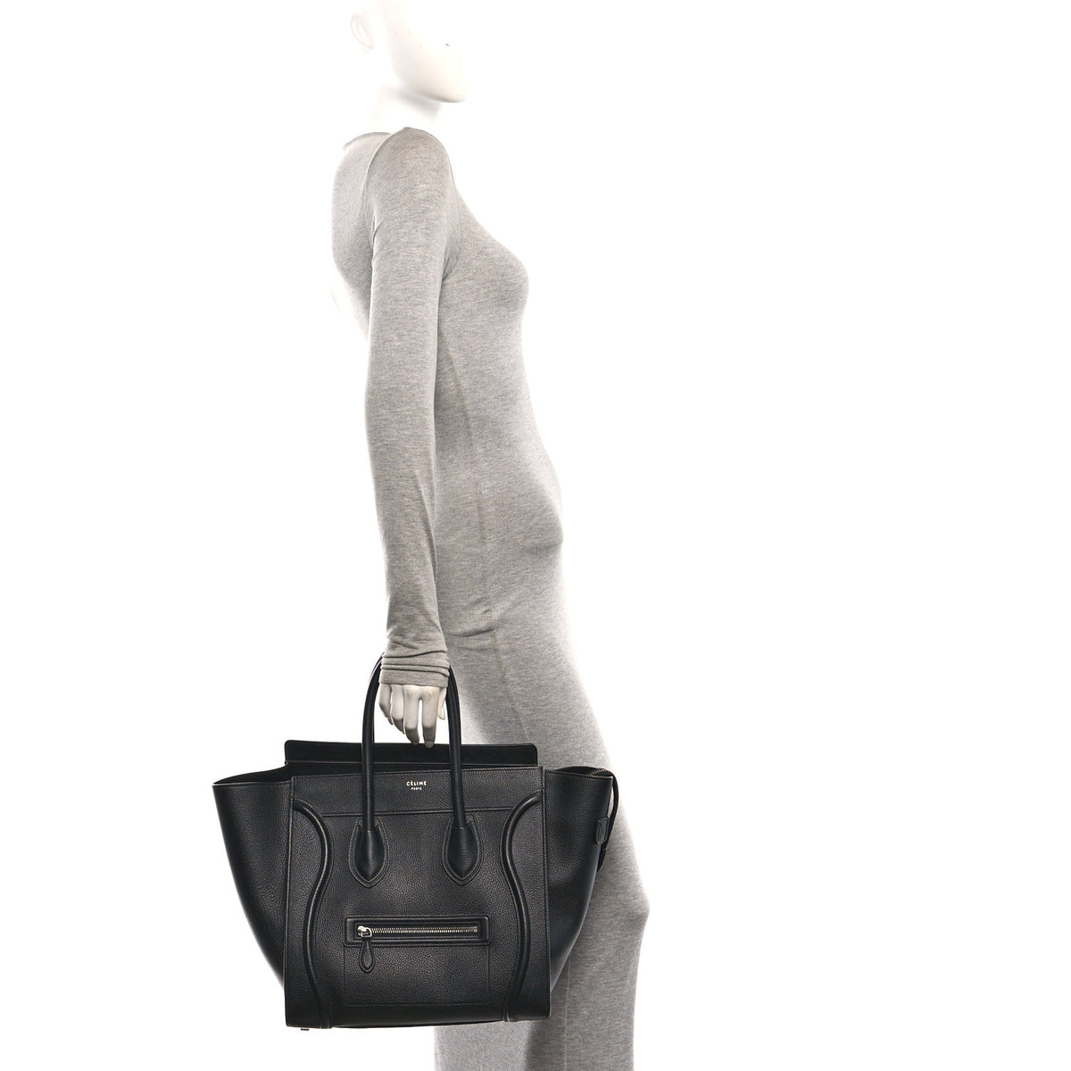 Drummed Calfskin Mini Luggage Black