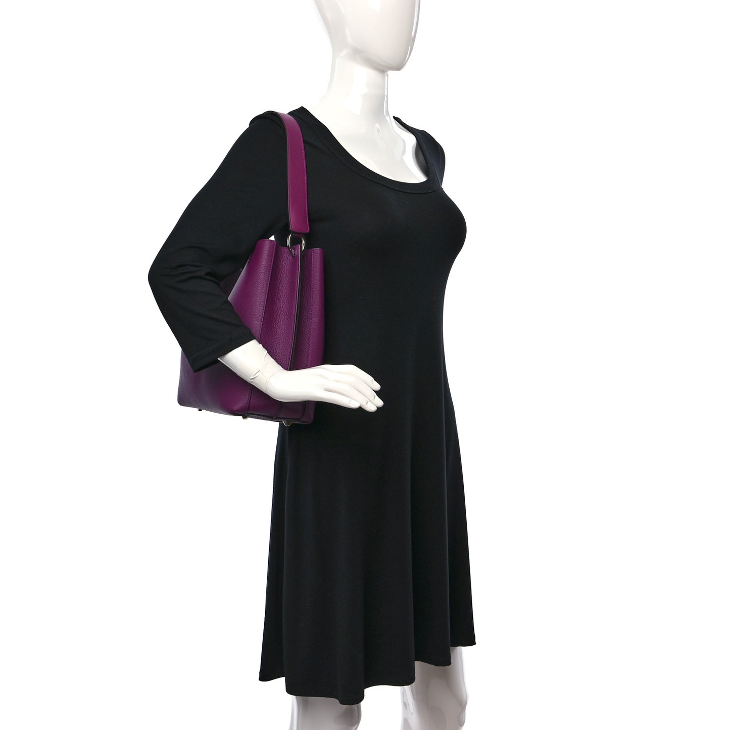 Grained Calfskin Medium Milla Hobo Purple