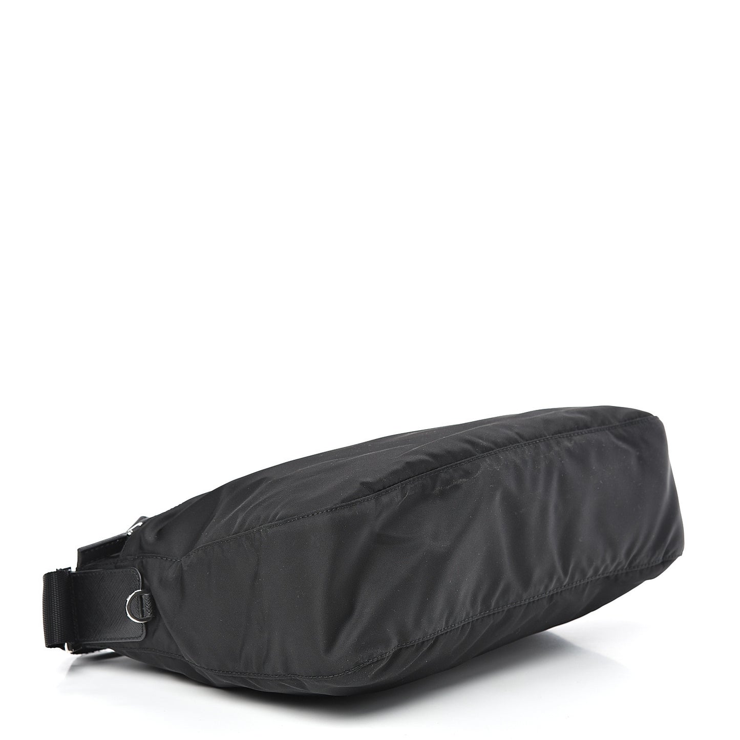 Nylon Flat Messenger Bag Black