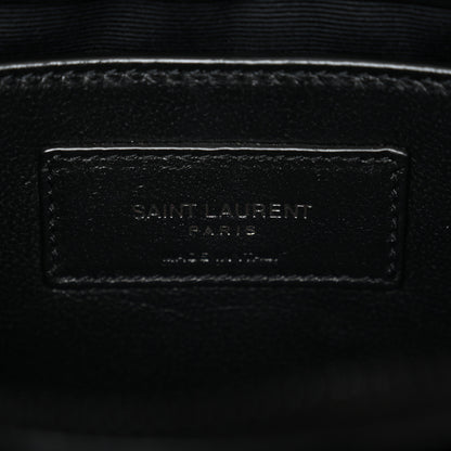 Saint Laurent Calfskin Y Quilted Monogram Monochrome Small Loulou Chain Satchel Black Black 6 of 10
