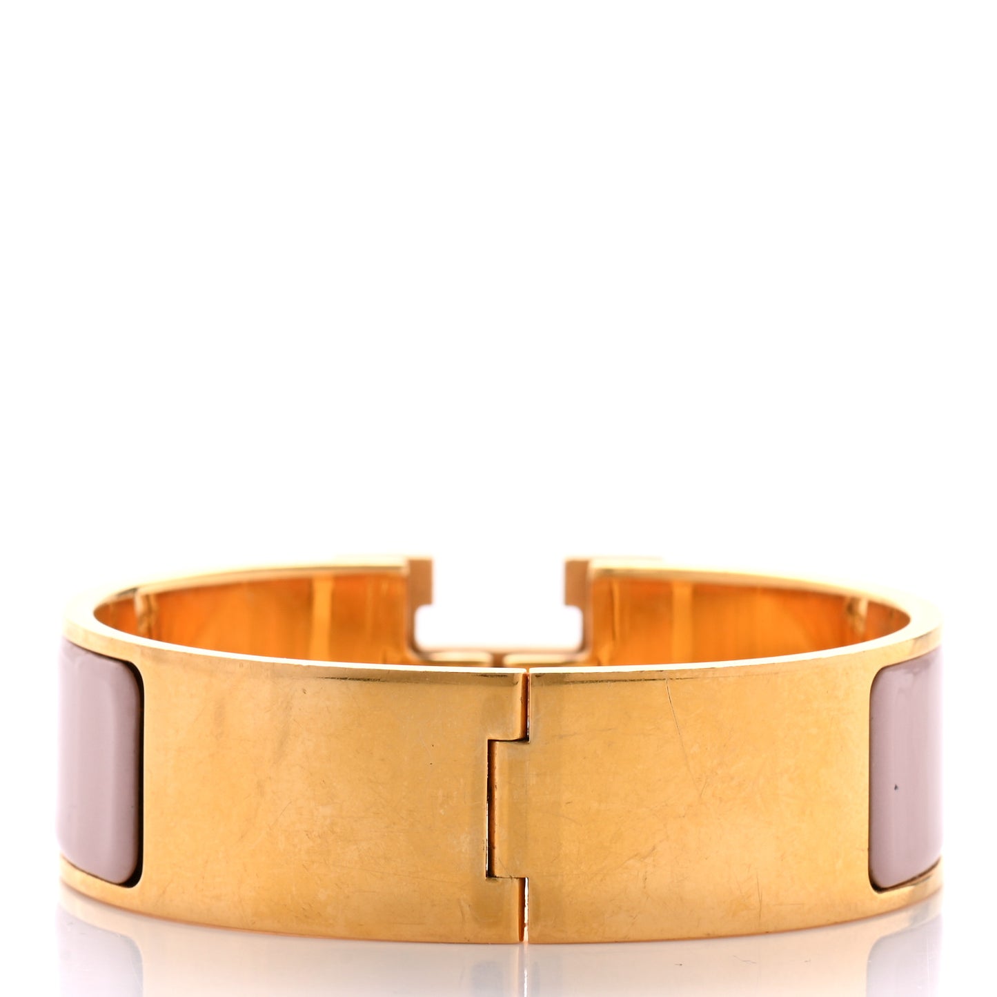 Enamel Wide Clic Clac H Bracelet PM Rose Poudre