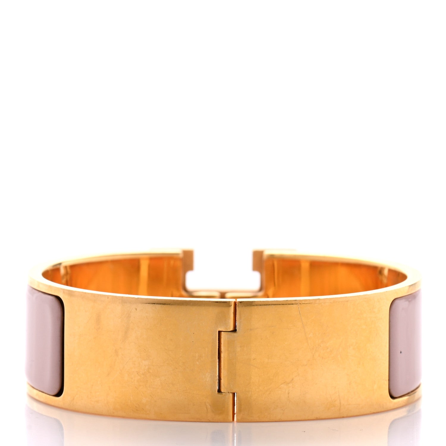 Hermes Enamel Wide Clic Clac H Bracelet PM Rose Poudre 3 of 4