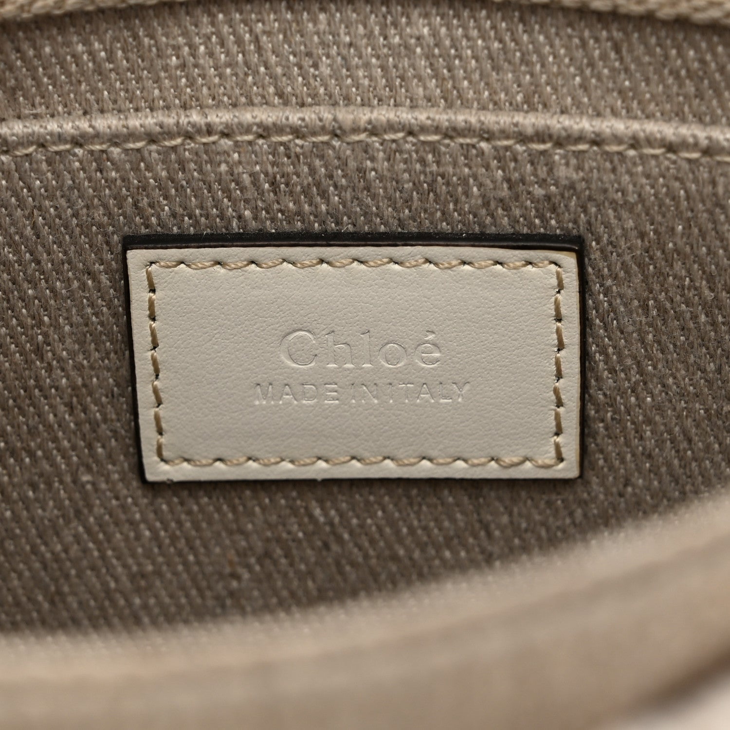Chloe Cotton Calfskin Mini Woody Ribbon Tote White Light Brown 6 of 10