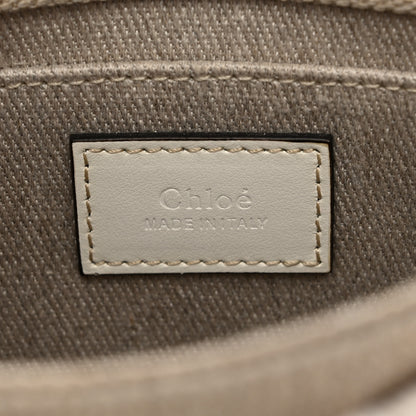 Chloe Cotton Calfskin Mini Woody Ribbon Tote White Light Brown 6 of 10