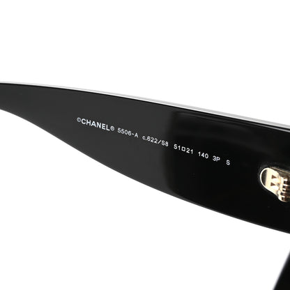 Chanel Acetate Polarized Square Sunglasses 5506 Black 5 of 8