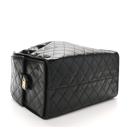Chanel Shiny Crumpled Calfskin Quilted Medium Chanel 25 Handbag Black 5 of 11