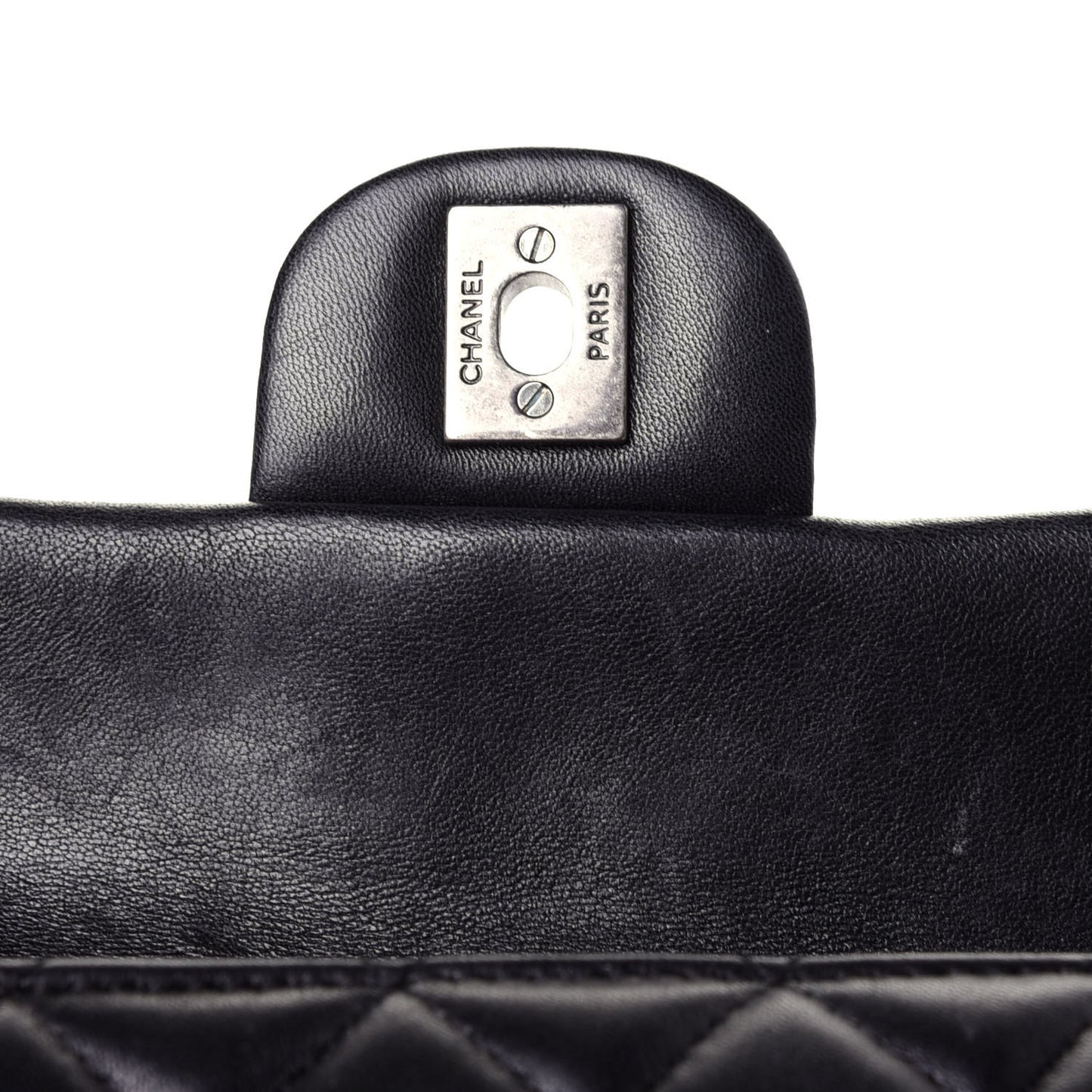 Lambskin Quilted Extra Mini Rectangular Flap Black
