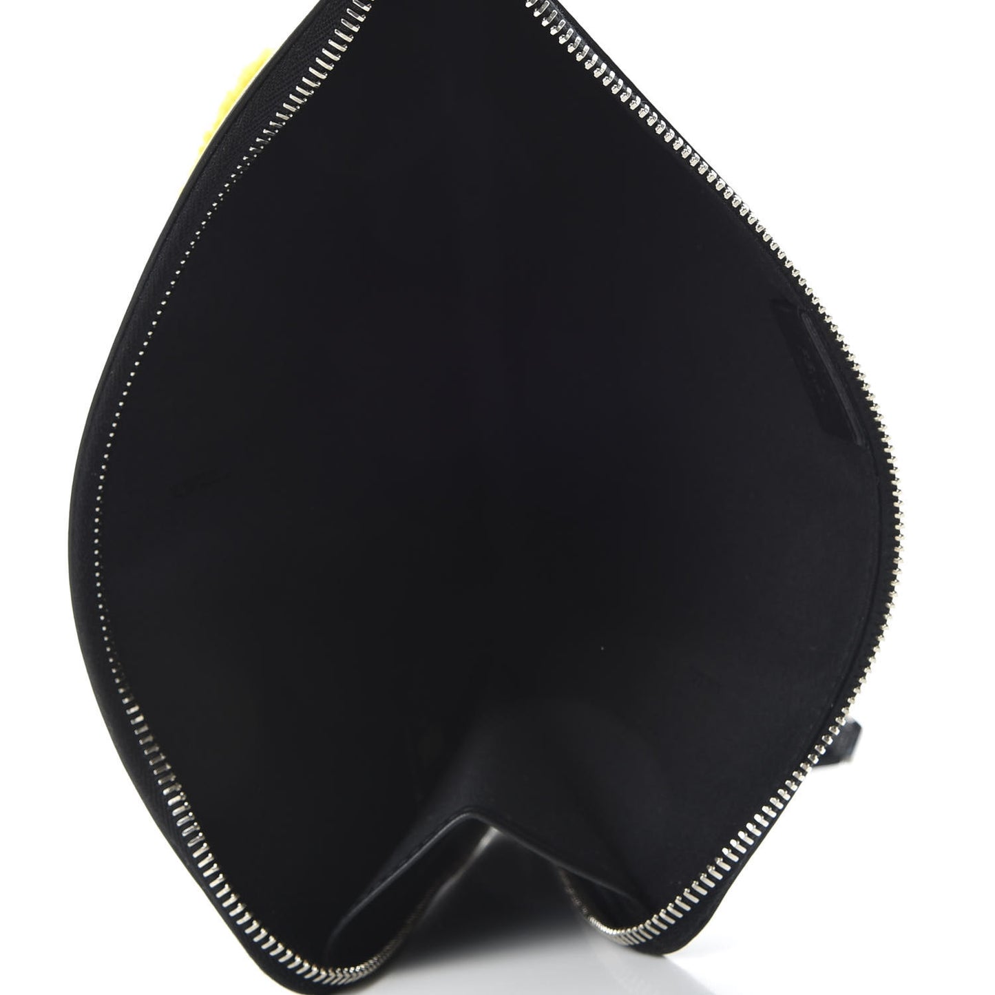 Vitello Dolce Shearling Apple Zip Around Pouch Black